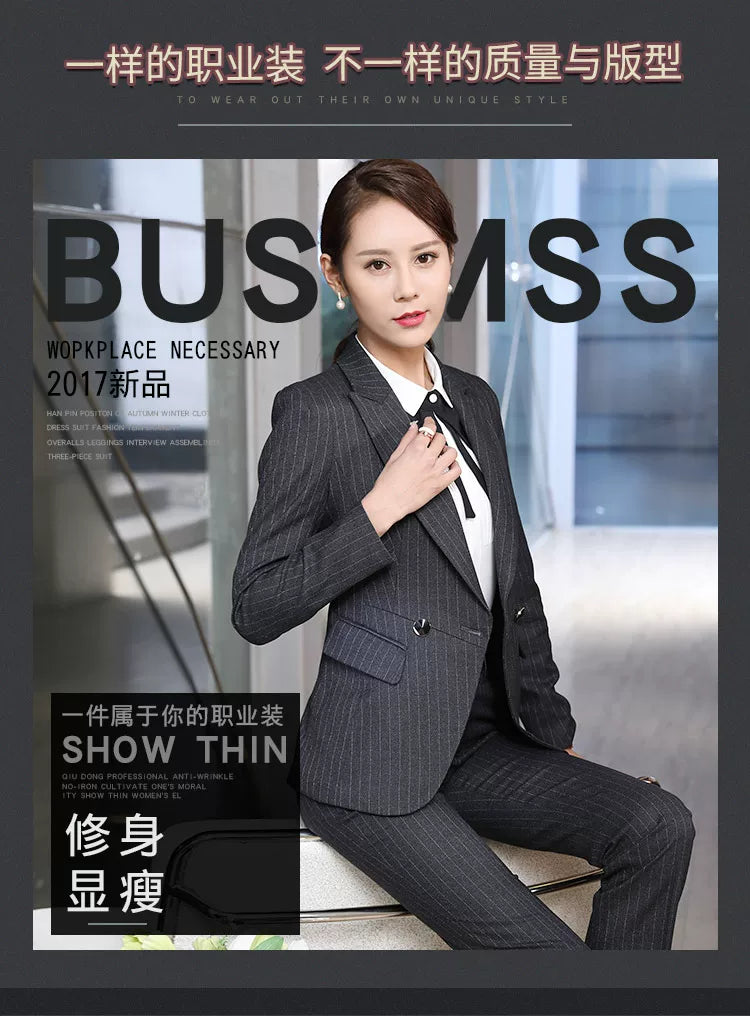 Processing men's and women's business wear women's suit suit long sleeve slim beauty salon women's work clothes wholesale bank Korean version
