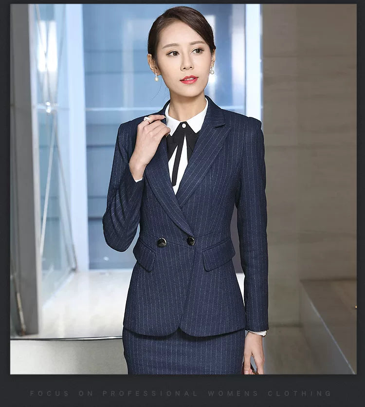 Processing men's and women's business wear women's suit suit long sleeve slim beauty salon women's work clothes wholesale bank Korean version