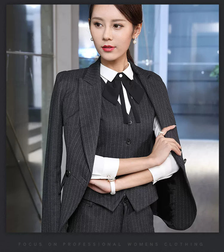 Processing men's and women's business wear women's suit suit long sleeve slim beauty salon women's work clothes wholesale bank Korean version