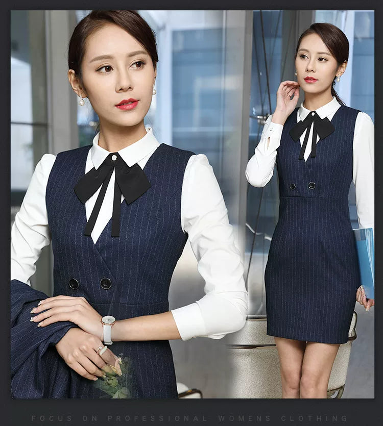 Processing men's and women's business wear women's suit suit long sleeve slim beauty salon women's work clothes wholesale bank Korean version
