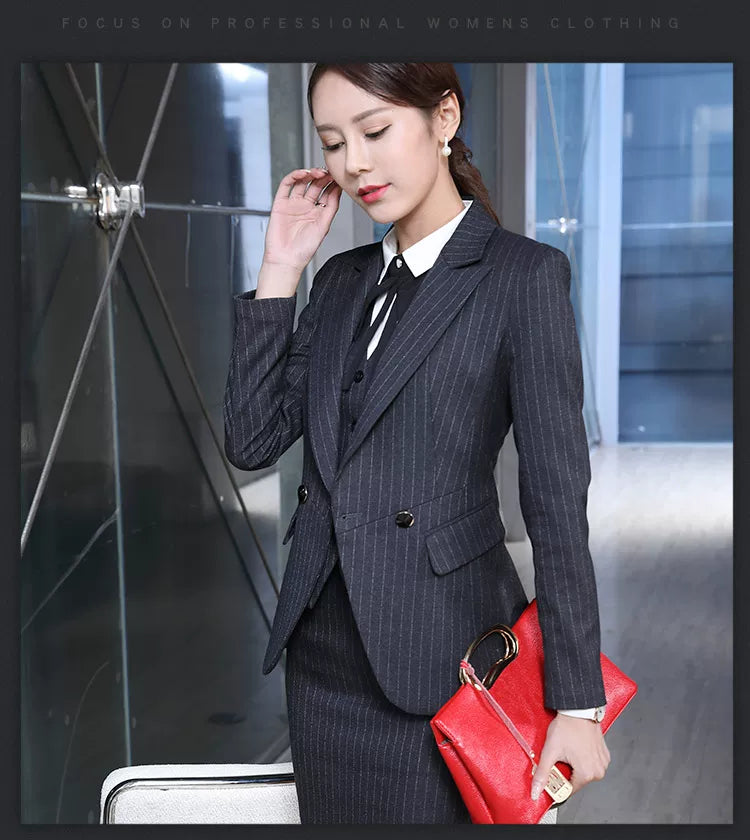 Processing men's and women's business wear women's suit suit long sleeve slim beauty salon women's work clothes wholesale bank Korean version