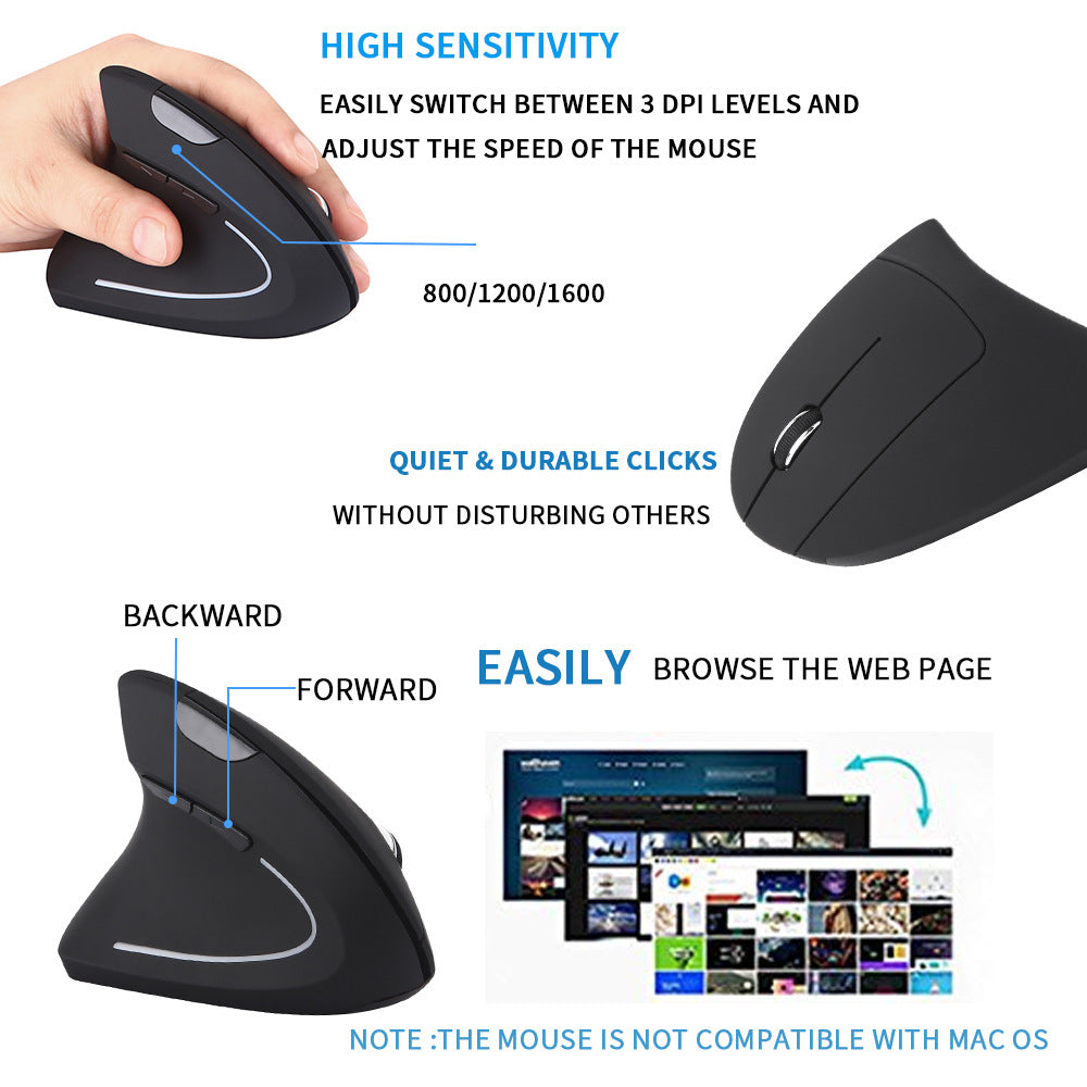 Left Hand Vertical Mouse Wireless Mouse