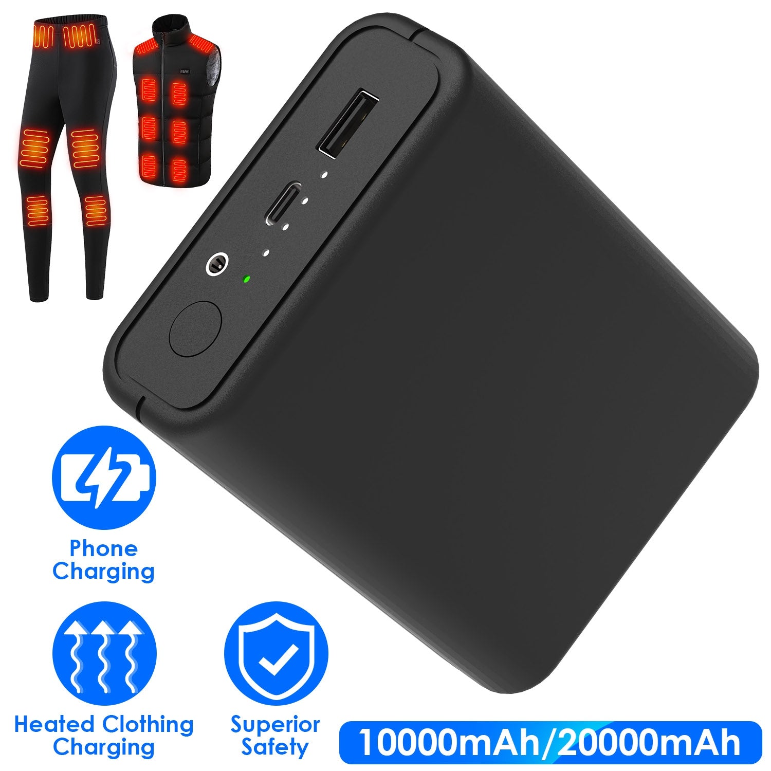 10,000mAh Power Bank For Heated Jackets