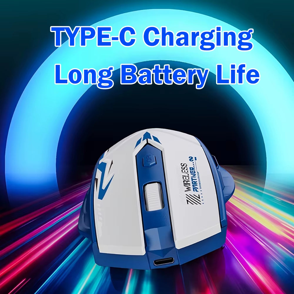 6 Buttons 2.4G Wireless Mouse Bluetooth 5.4 Mouse Dual-Mode Rechargeable Mice 1600 DPI Office Mouse Gaming Mouse for PC Laptop