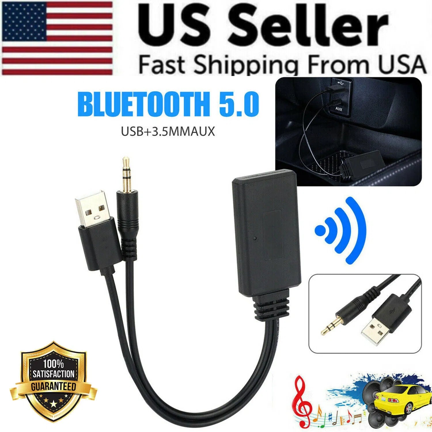 2-in-1 USB Bluetooth 5.0 Adapter