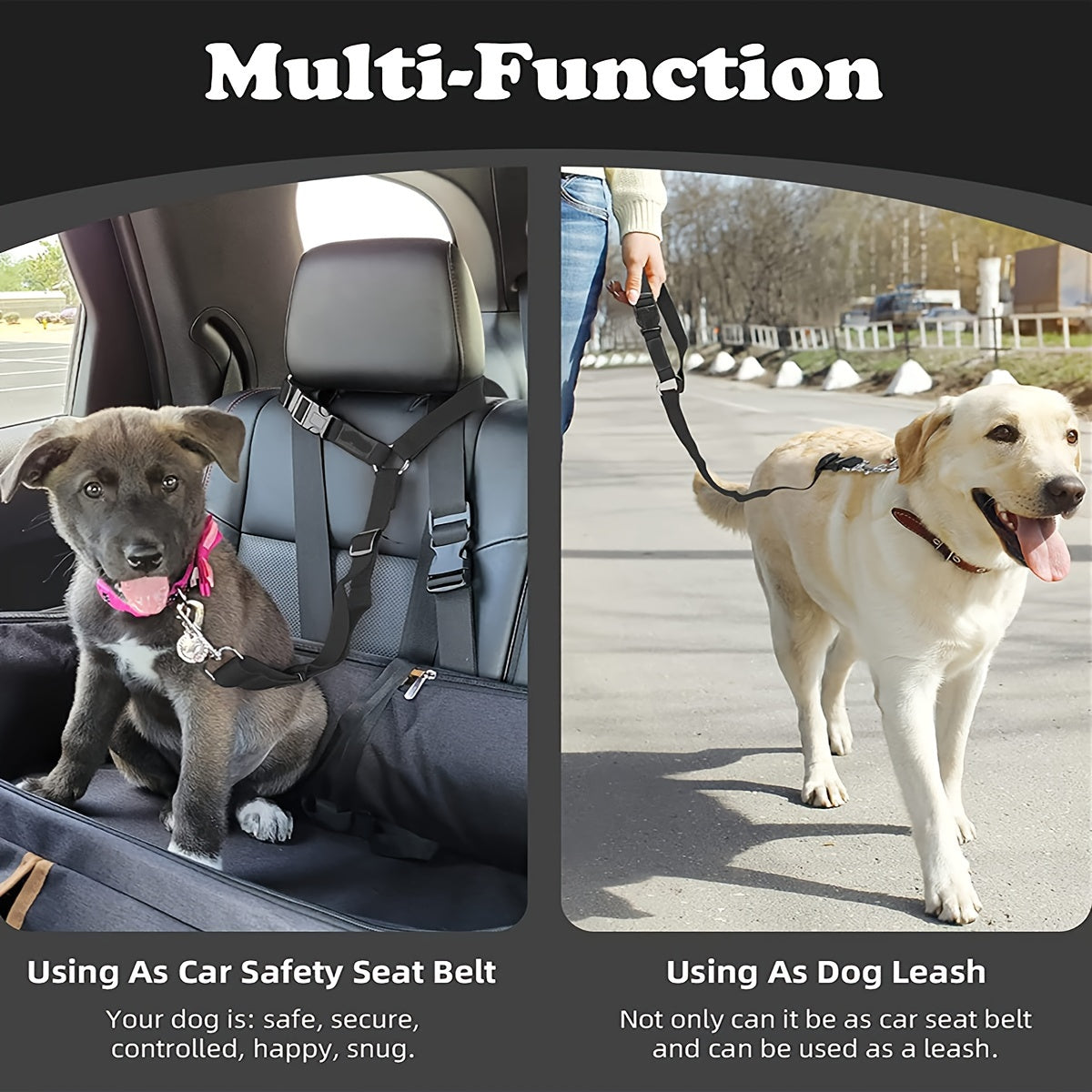 1pc Dog Seat Belt For Vehicle Secure, Pet Car Tether Safety Leash For Dogs In Vehicles, Dog Seatbelt Tether, Dog Seat Belt Buckle, Dog Car Seat Belt Christmas Gift