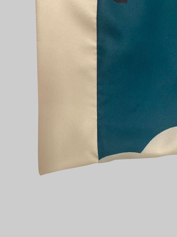 A-Line Loose Buttoned Flower Print Stand Collar Mini Dresses