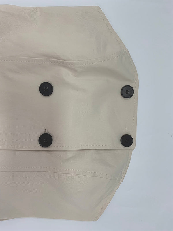 A-Line Loose Belted Buttoned Tube Maxi Dresses