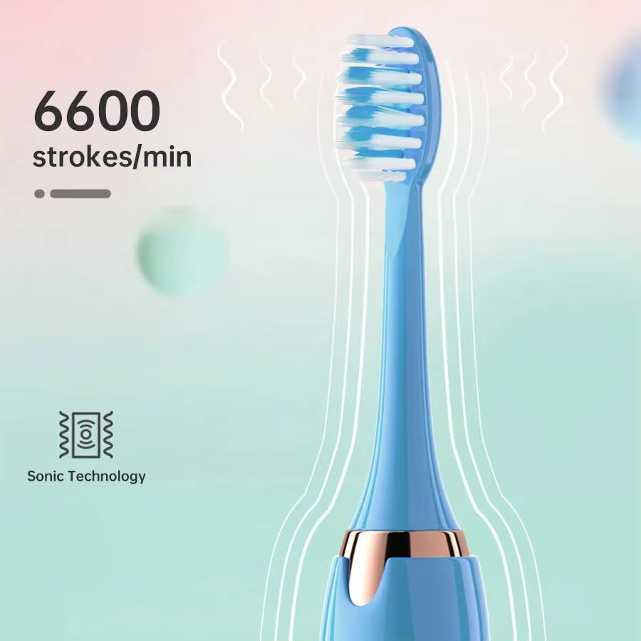 Sonic Whitening Toothbrush | USB Rechargeable, Waterproof Electronic with 4x Brush Heads
