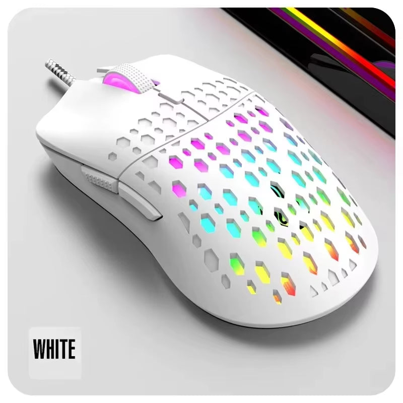 G701 Wired 6 Keys Mouse Colorful Lighting Gaming and Office for Microsoft Windows and Apple IOS System