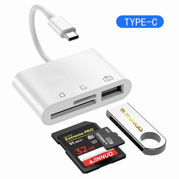 USB-C 3-in-1 Hub Adapter with SD Card Reader