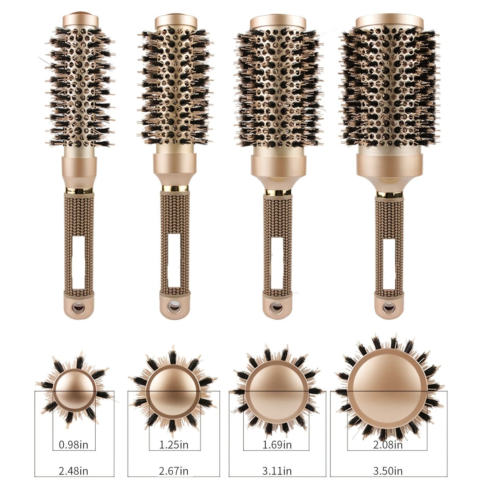 Nano Thermal Ceramic Round Hair Brush with Boar Bristles