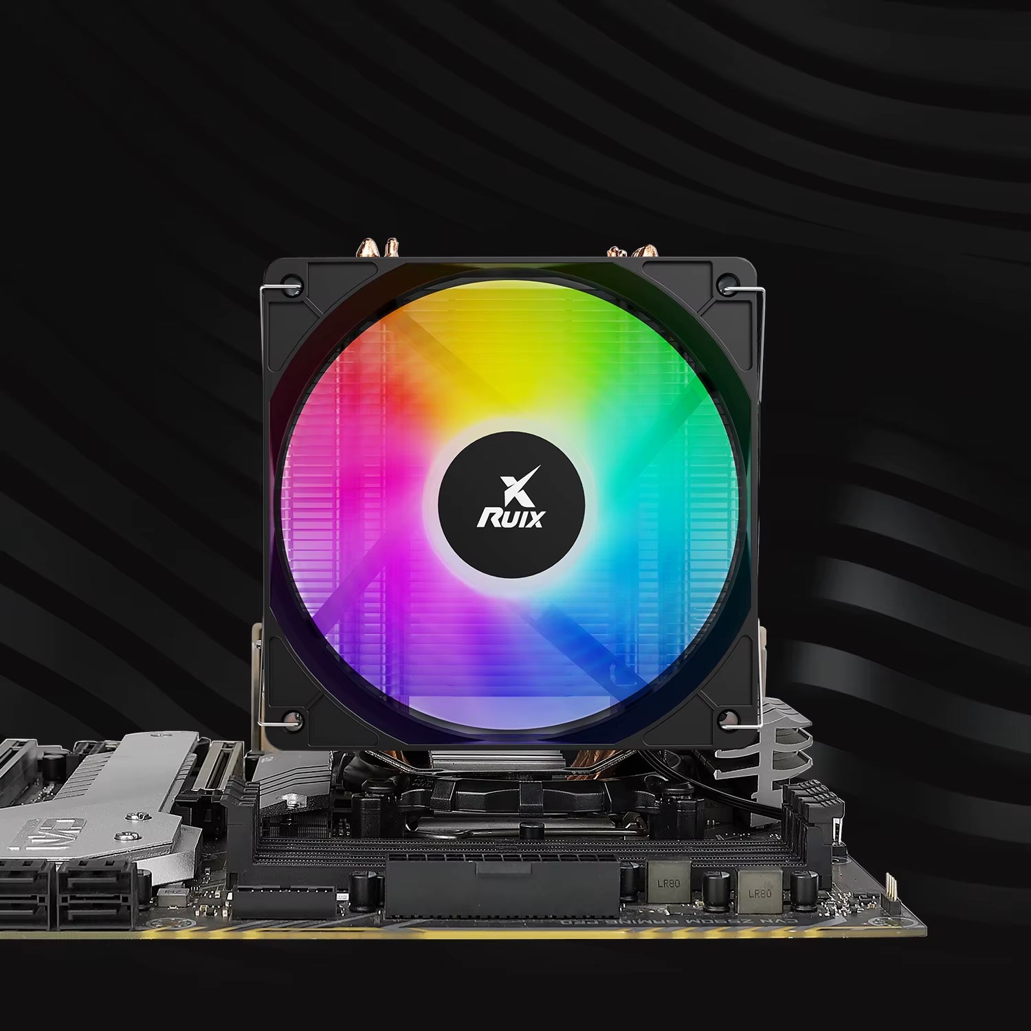 X6000 Pure Copper CPU Cooler 6 Heatpipes Rainbow RGB 120Mm Fan Aircooler All Platform Intel 1150 1155 1156 1700 AMD AM4 AM5