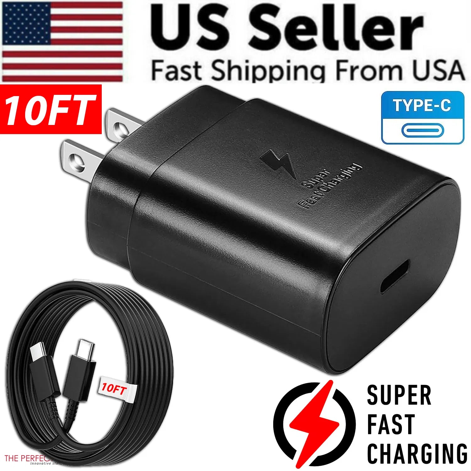 25W USB-C Super Fast Wall Charger with 10FT Cable