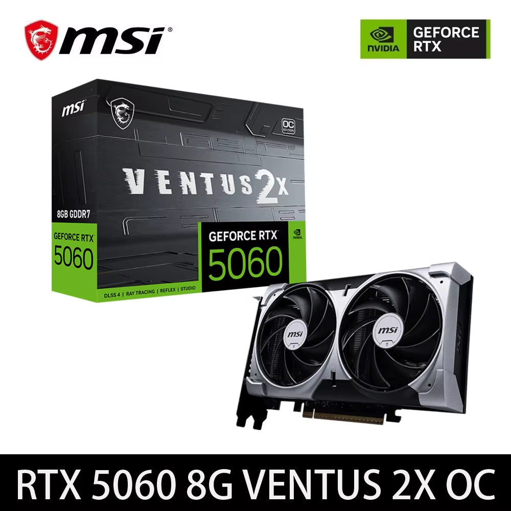 Geforce RTX5060 VENTUS 2X 8G OC Gaming Graphics Card 8GB GDDR7 128-Bit 8Pin DP PCI-E 5.0X16 Desktop Full New