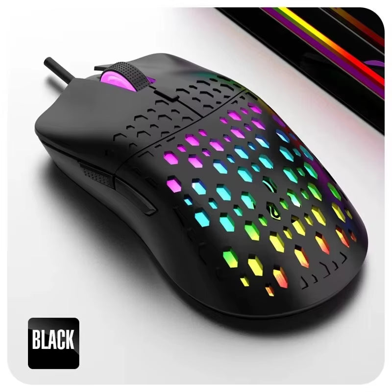 G701 Wired 6 Keys Mouse Colorful Lighting Gaming and Office for Microsoft Windows and Apple IOS System