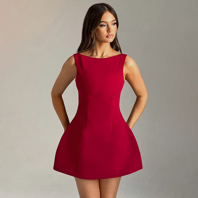 Sexy Slim-fitting Backless  Short Dress