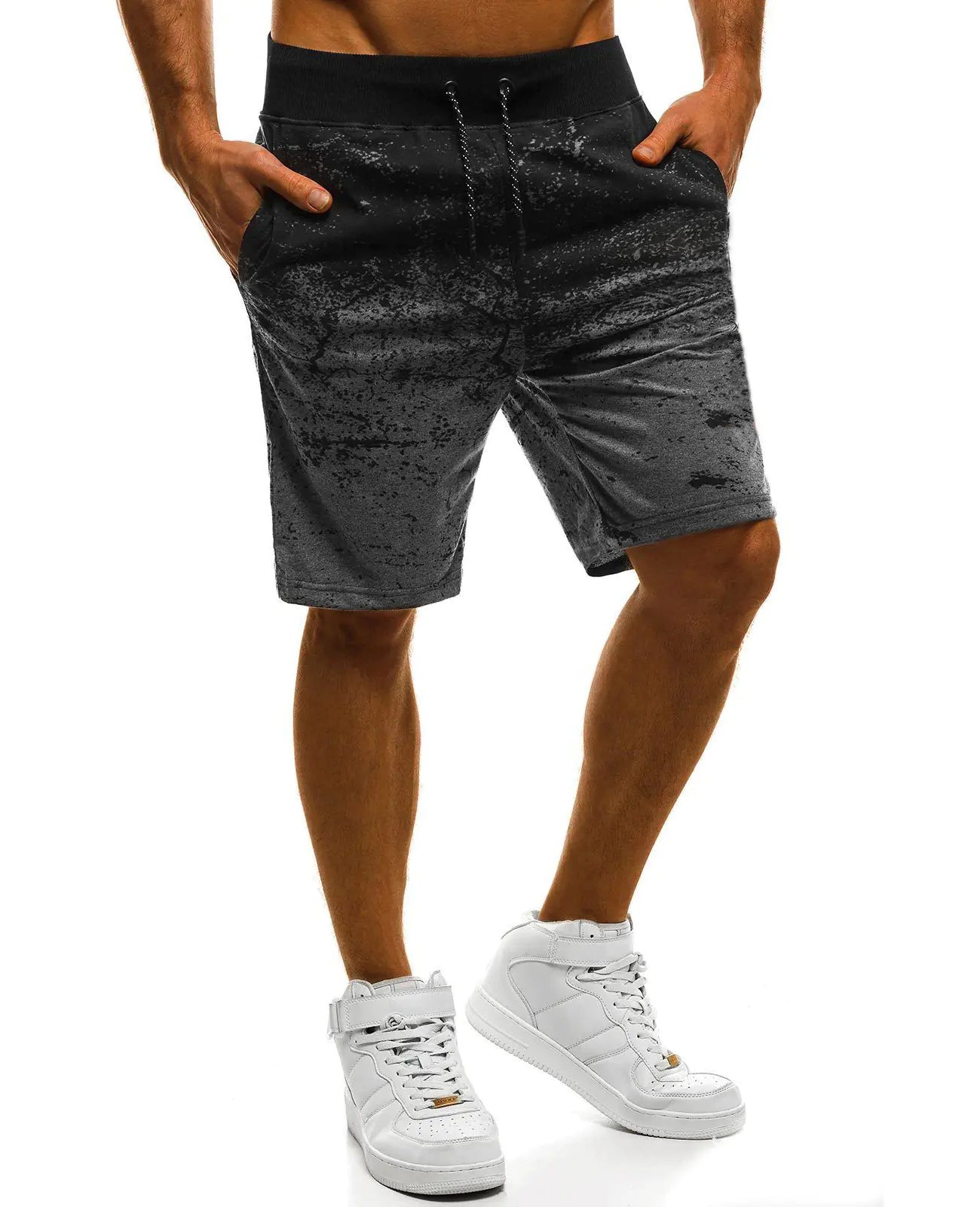 Large Solid Color Micro Stretch Casual Shorts
