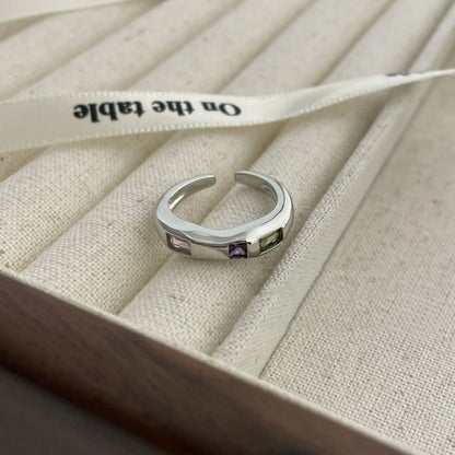 Small Colored Love Zircon Ring