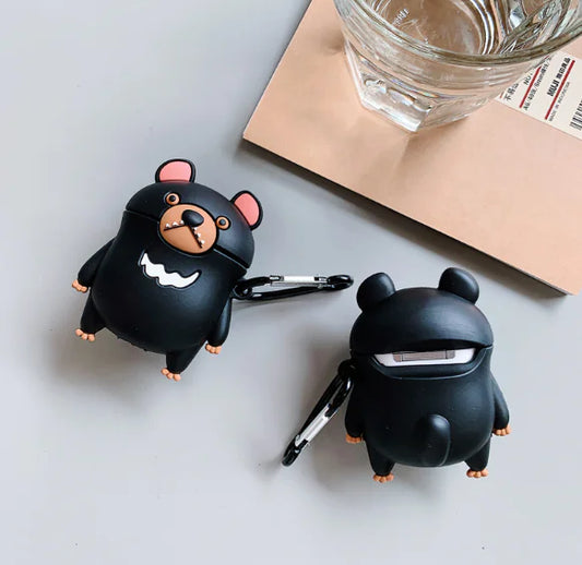 Silicone Bluetooth Earphone Case - Bear Design