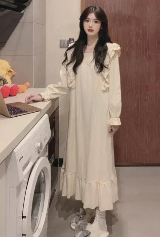 Princess Style Long Sleeve Cotton Sleep Dress