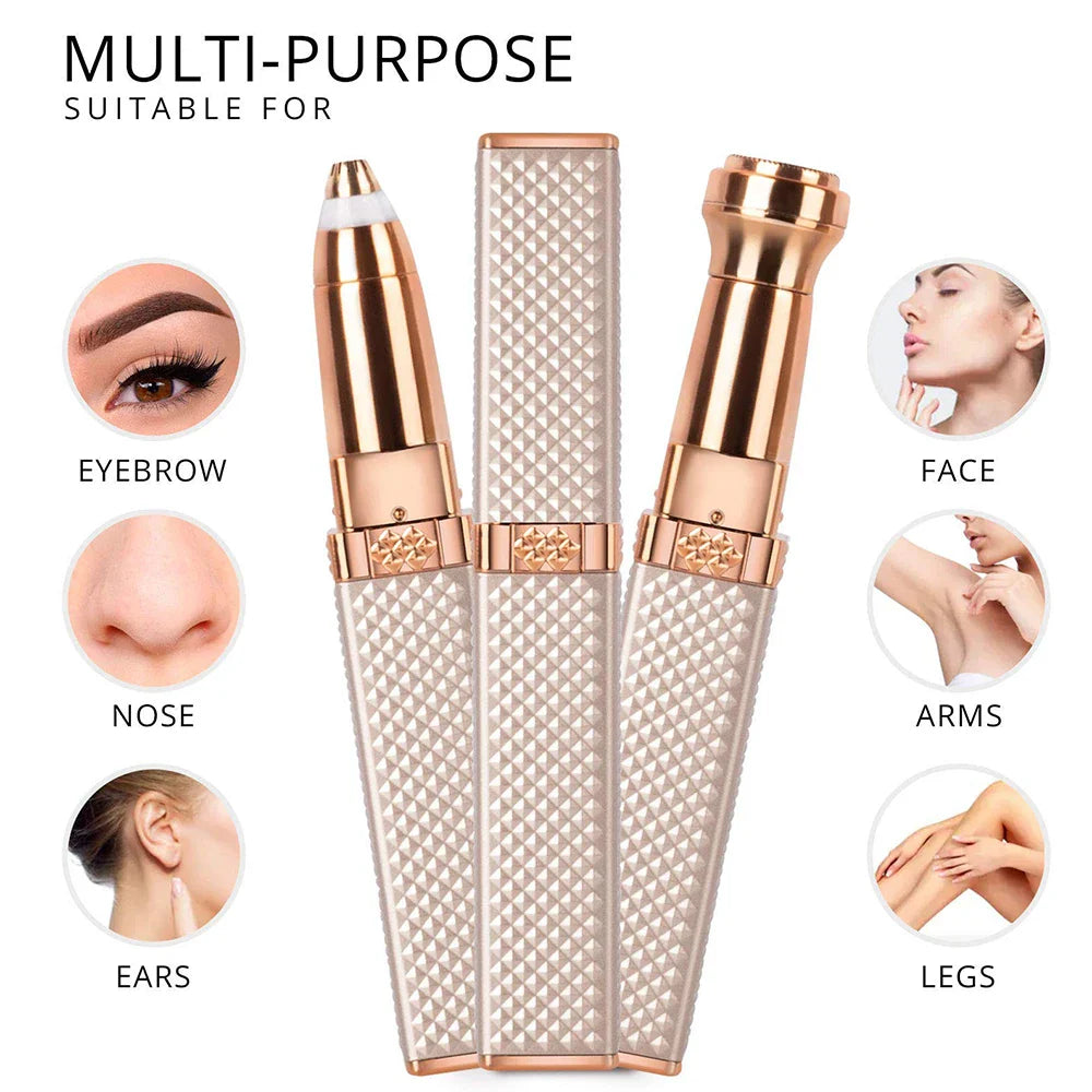 2-in-1 Flawless Facial Hair Remover & Eyebrow Trimmer | USB Rechargeable, Painless & Portable | Random Color best product
