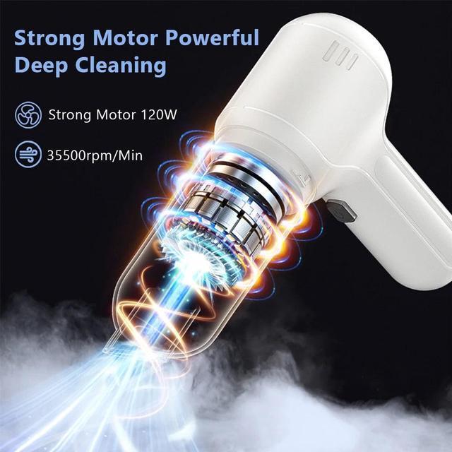 10KPa High-Suction Compact Cordless USB Portable Vacuum Cleaner for Cars, Home, Office
