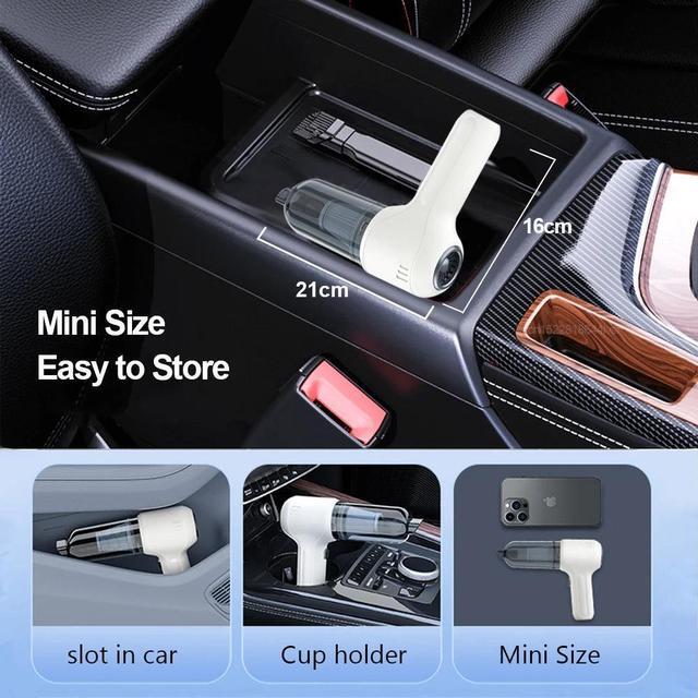 10KPa High-Suction Compact Cordless USB Portable Vacuum Cleaner for Cars, Home, Office
