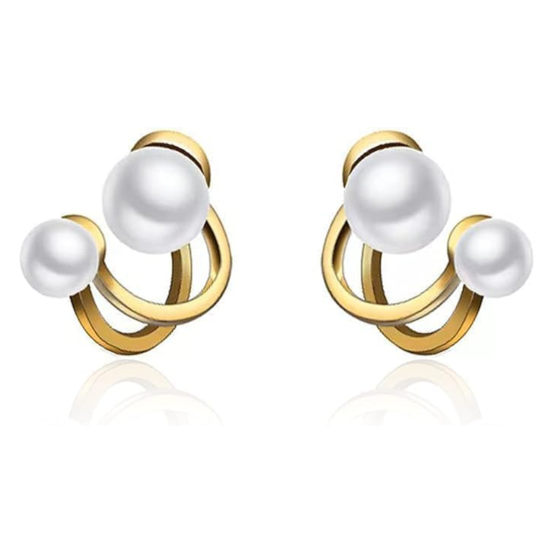 Double Pearl Stud Earring