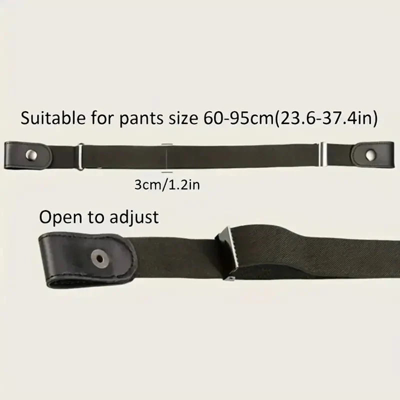Traceless Invisible Elastic Belt Women's Belt Jeans Pants Men's Elastic Belt