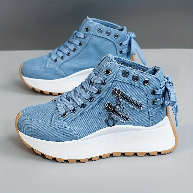 Women Sneakers High Top Denim Canvas Shoes