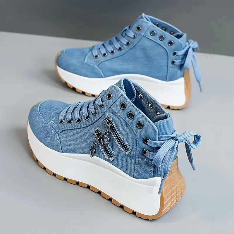 Women Sneakers High Top Denim Canvas Shoes
