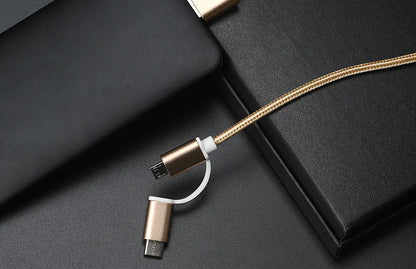 2-in-1 Data Cable, Android to iPhone Fast Charger