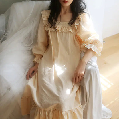 Princess Style Long Sleeve Cotton Sleep Dress