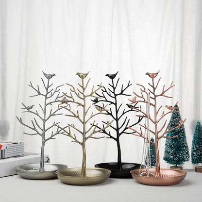 Creative Metal Jewelry Display Stand with Bird Design
